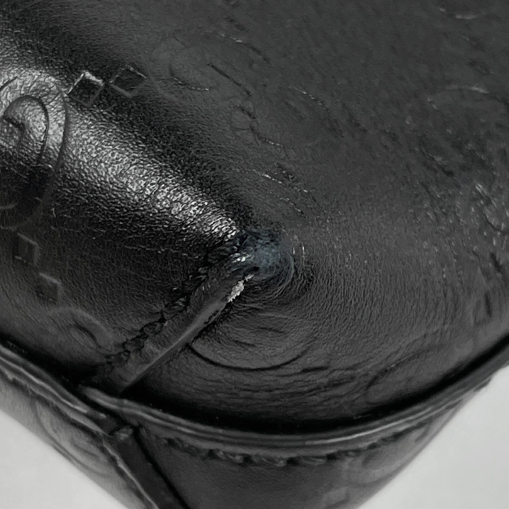 Gucci Ssima Black Gg Bag Leather Shoulder Ssima